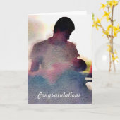 Nouvelle carte bébé - papa Félicitations (Fleur jaune)