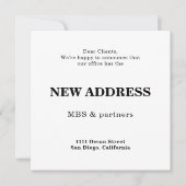 Nouvelle carte Carré d'adresse Business Office (Devant)