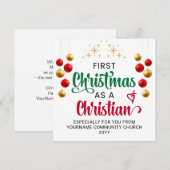 NOUVELLE CARTE CHRÉTIENNE DE NOËL (Devant / Derrière)