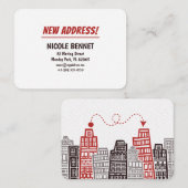 Nouvelle carte d'adresse avec Red & Black Retro Bu (Devant / Derrière)