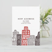 Nouvelle carte d'adresse avec Red & Black Retro Bu (Debout devant)