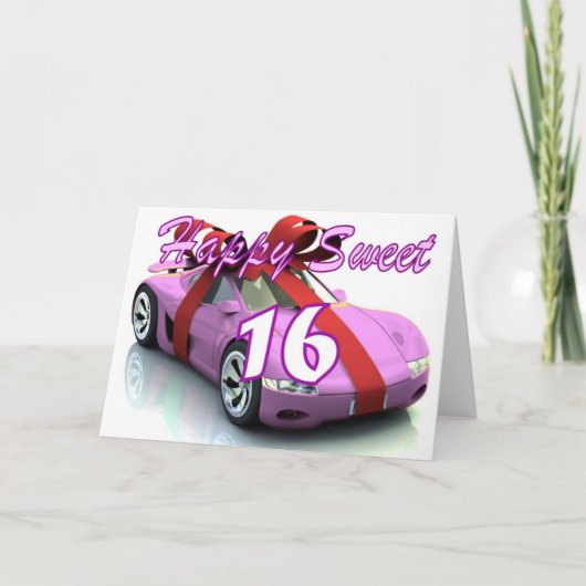 Nouvelle carte d'anniversaire de voiture de sweet (Devant)