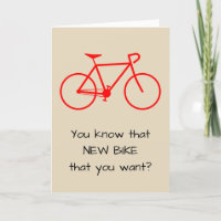 Nouvelle carte d'anniversaire idiote de vélo