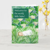 Nouvelle carte de bienvenue pour bébé (Fleur jaune)