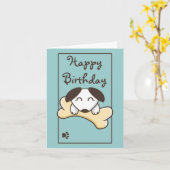 Nouvelle carte de chiot anniversaire (Fleur jaune)