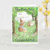 Nouvelle carte de félicitations de bébé (Fleur jaune)