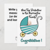 Nouvelle Carte de Félicitations Déduction Fiscale (Devant / Derrière)