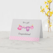 Nouvelle Carte de Félicitations Fille Bébé (Fleur jaune)
