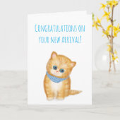 Nouvelle carte de félicitations ginger kitten (Fleur jaune)