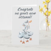 Nouvelle carte de félicitations pour bébé (Fleur jaune)