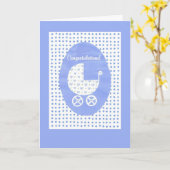 Nouvelle carte de félicitations pour bébé garçon (Fleur jaune)