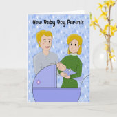 Nouvelle carte de félicitations pour bébé garçon (Fleur jaune)