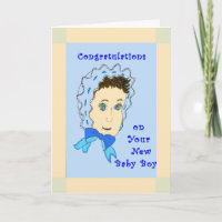 Nouvelle carte de félicitations pour bébé garçon