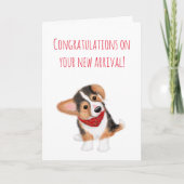 Nouvelle carte de félicitations pour chiot pour un (Devant)