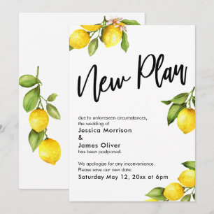 Nouvelle Carte de Mariage Reporté aux Citrons à l'