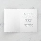 Nouvelle carte de Noël d'adresse de neige bleue (Intérieur)