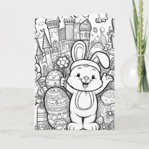 Nouvelle carte de Pâques Happy Coloring à colorier