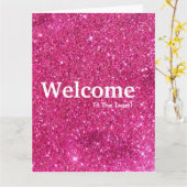 Nouvelle carte de Parties scintillant d'accueil de (Fleur jaune)