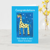 Nouvelle carte de petite-fils girafe (Fleur jaune)