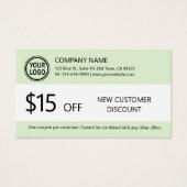 Nouvelle carte de rabais client (Devant)