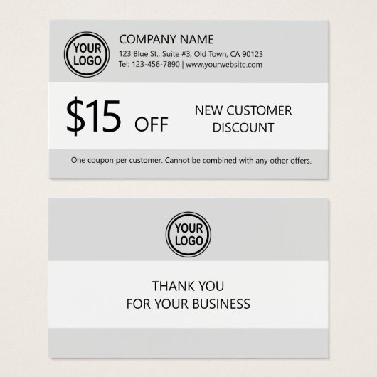 Nouvelle carte de rabais client (Devant & derrière)