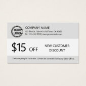 Nouvelle carte de rabais client (Devant)