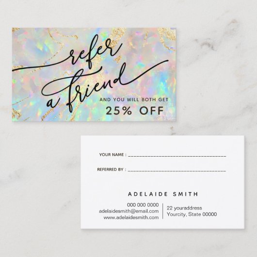 nouvelle carte de référence de texture opale (Devant / Derrière)