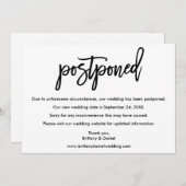 Nouvelle carte de script de brosse de date Mariage (Devant / Derrière)