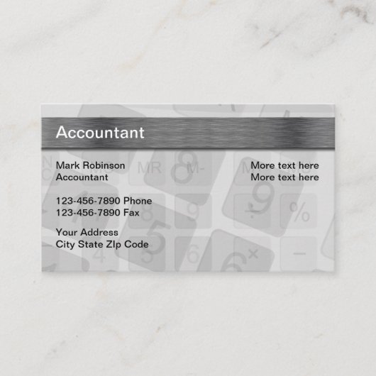 Nouvelle Carte de Visite de Comptable (Devant)