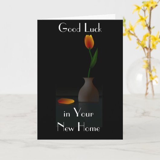 NOUVELLE CARTE DE VOEUX À LA MAISON (Fleur jaune)