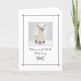 Nouvelle Carte de voeux Baby Crochet Llama personn