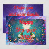 Nouvelle carte de voeux du nouvel an Led  (Devant / Derrière)