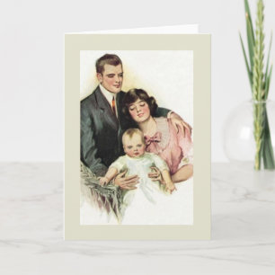 Nouvelle carte de voeux pour bébé vintage