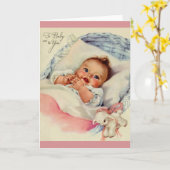 Nouvelle carte de voeux pour bébé vintage (Fleur jaune)