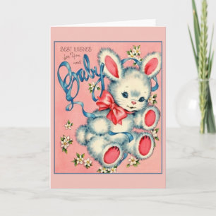 Nouvelle carte de voeux pour bébé vintage
