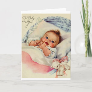 Nouvelle carte de voeux pour bébé vintage