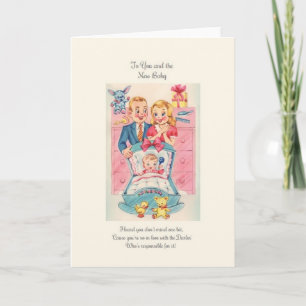 Nouvelle carte de voeux pour bébé vintage