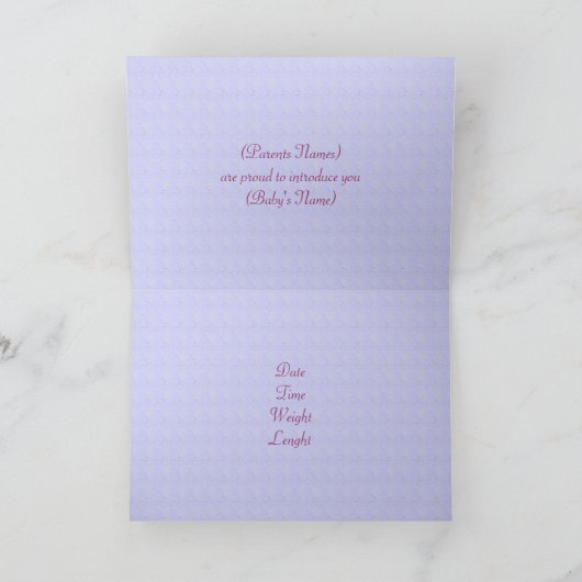 Nouvelle carte Faire-part bébé (Intérieur)