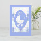 Nouvelle carte Faire-part bébé garçon - personnali (Debout devant)