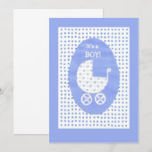 Nouvelle carte Faire-part bébé garçon - personnali (Devant / Derrière)