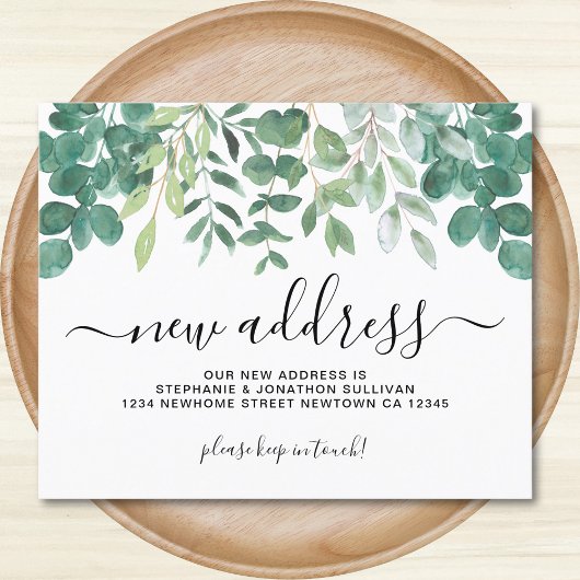 Nouvelle carte Faire-part d'adresse Eucalyptus Bud