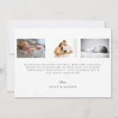 Nouvelle carte Faire-part de naissance photo éléga (Dos)