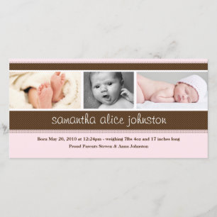 Nouvelle carte Faire-part photo bébé