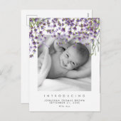 nouvelle carte postale de lavande neutre bébé (Devant / Derrière)