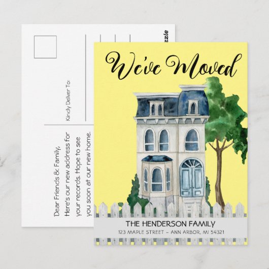 Nouvelle carte postale Faire-part de déménagement (Devant / Derrière)