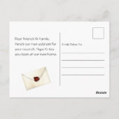 Nouvelle carte postale Faire-part de déménagement (Dos)