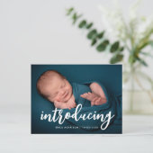 nouvelle carte postale faire-part de naissance (Debout devant)