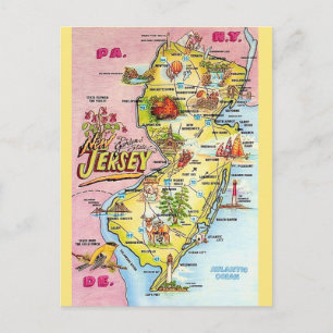 Nouvelle carte postale illustrée du New Jersey