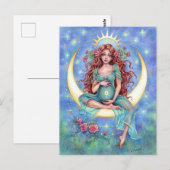 Nouvelle carte postale Nouveau bébé lune mère (Devant / Derrière)