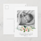 nouvelle carte postale photo florale neutre bébé (Devant / Derrière)